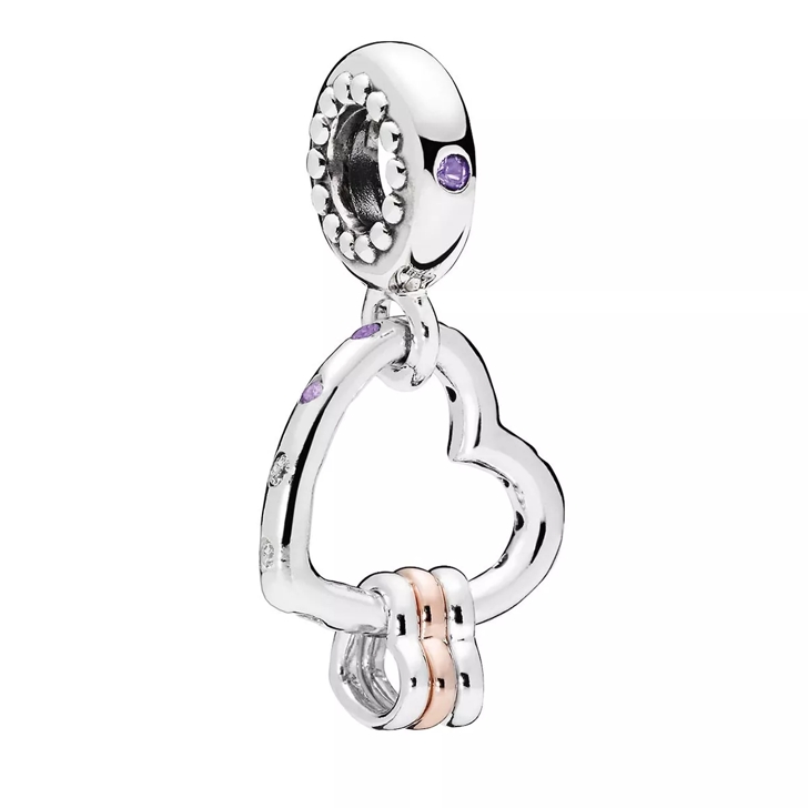 Pandora Herzen auf Herz Charm Anh nger Sterling silver and 14k
