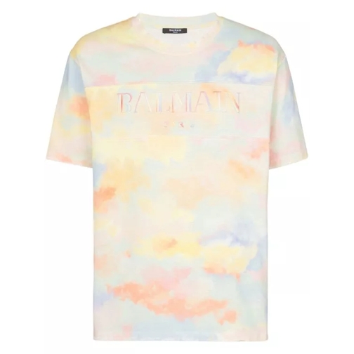 Balmain T-Shirt Paris Logo Print Multicolored Multicolor 