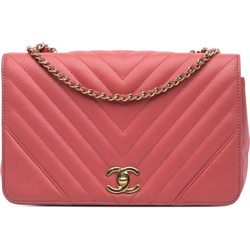 Chanel Schultertasche Medium Chevron Lambskin Statement Flap rose