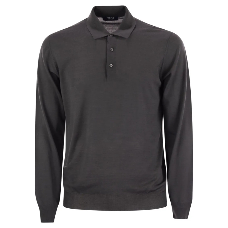 Fedeli Polohemd Virgin Wool Polo Shirt Grey