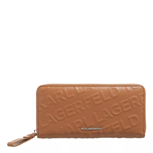 Karl Lagerfeld K/Essential Cont Zip Wallet Sudan Brown Ritsportemonnee