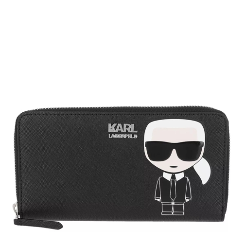 Karl Lagerfeld Ikonik Zip Wallet Black Kontinentalgeldbörse