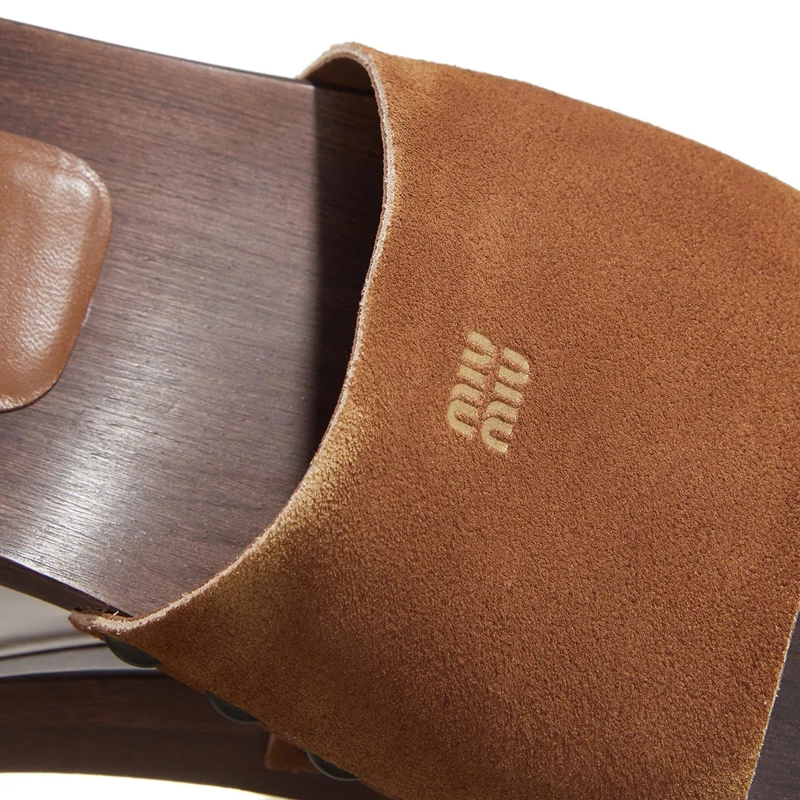 Miu Miu Slipper Suede Clog Cannella(Image 5)