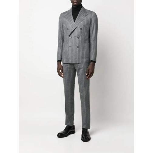 Tagliatore Anzugkombinationen Pinstripe Grey Suit Grey