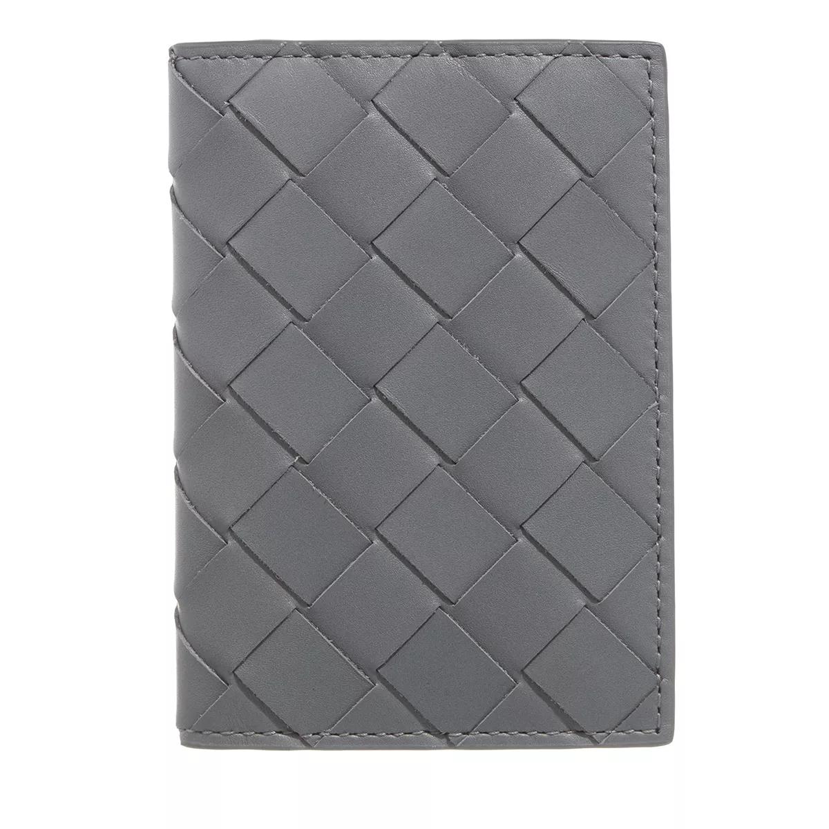 Bottega Veneta Portemonnaie - Woven Card Case Leather - Gr. unisize - in Grau - für Damen