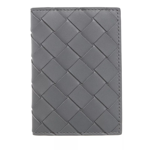 Bottega Veneta Woven Card Case Leather Thunder Silver Korthållare