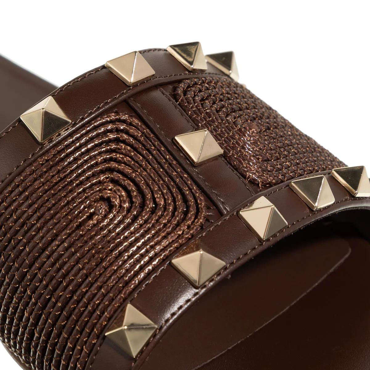 Thumbnail - Valentino Garavani Slipper & Pantoletten - Slide Rockstud - Gr. 39 (EU) - in Braun - für Damen