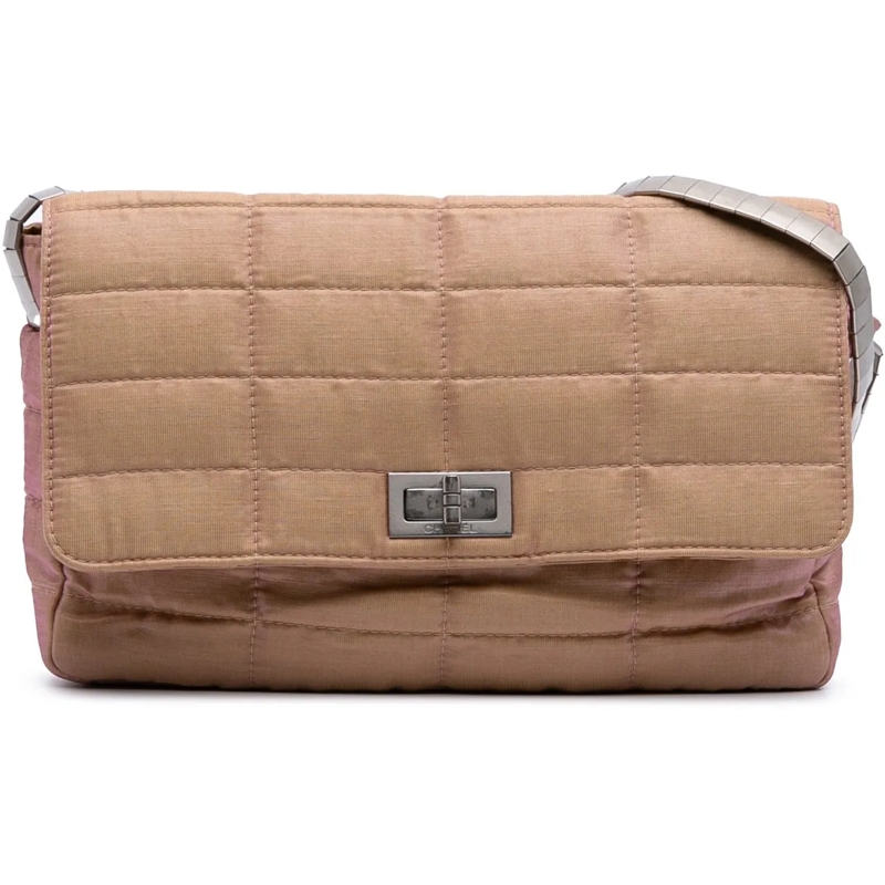 Chanel Sac à bandoulière Quilted Iridescent Nylon Mademoiselle Flap braun