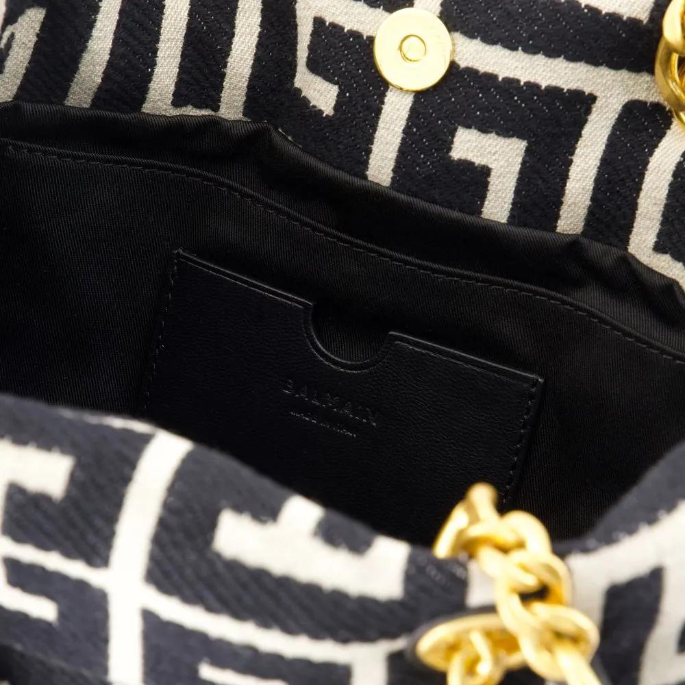 Balmain Shoppers 1945 Soft Small Ivory Shoulder Bag in zwart