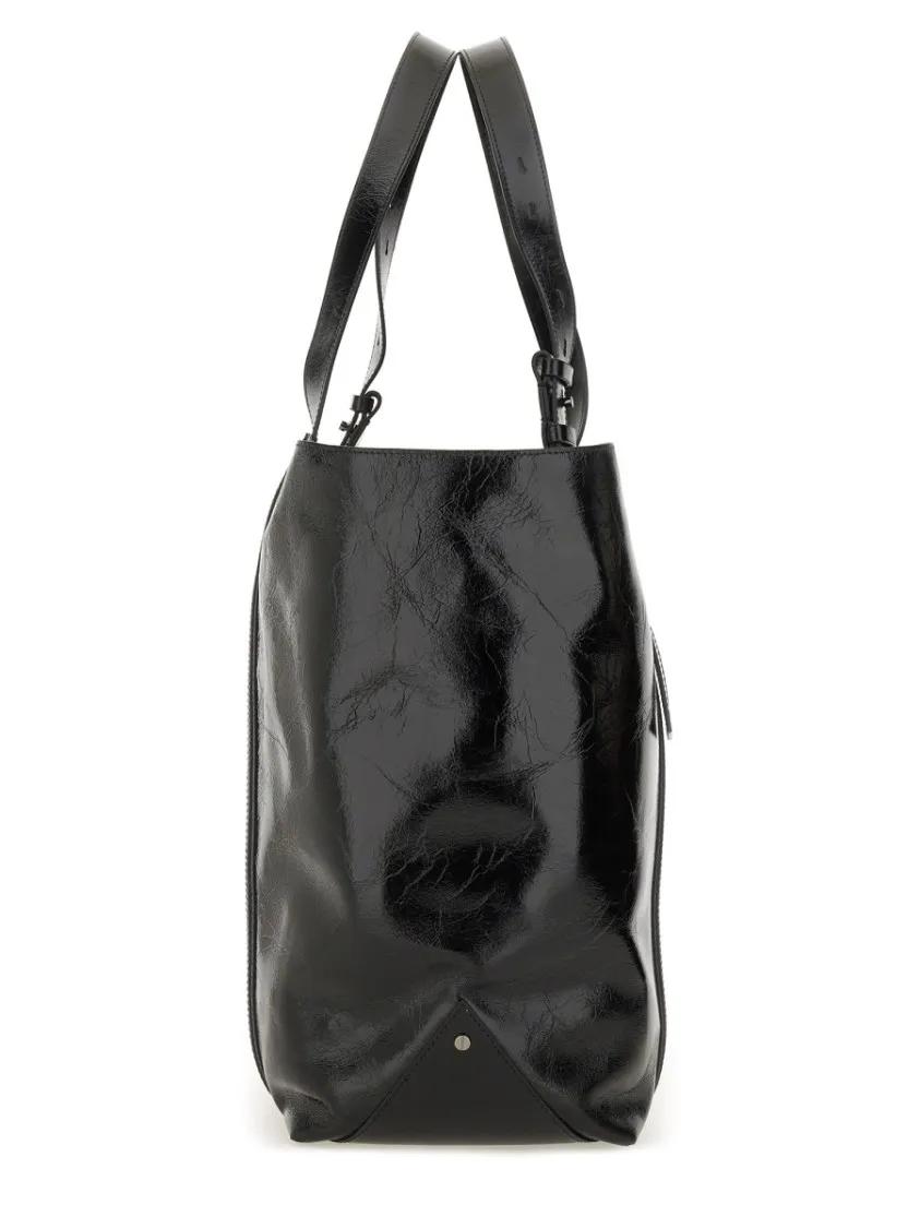 Golden Goose Shoppers & Totes Black Leather Tote With Structured Silhouette in zwart