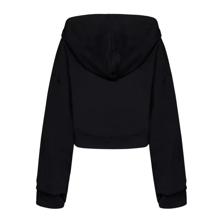 Black cropped deals zip up hoodie