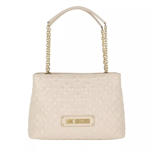 Love Moschino Quilted Handle Bag Avorio Tote