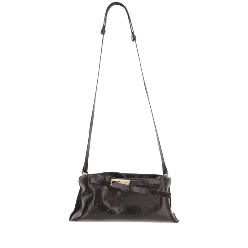 Benedetta Bruzziches Schultertasche Calfskin Leather Bag With Adjustable Strap Black
