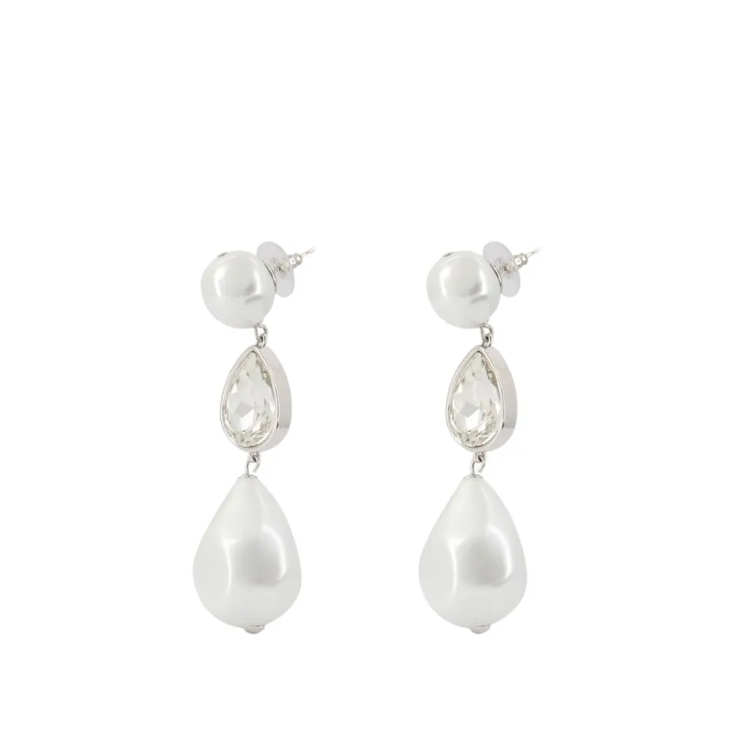 Self Portrait Oorknopjes Pearl Crystal Droplet Earrings - Others - White White
