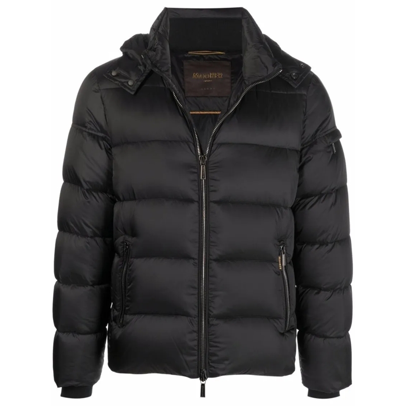 Moorer Doudoune Down Jacket With Hat Brett Black
