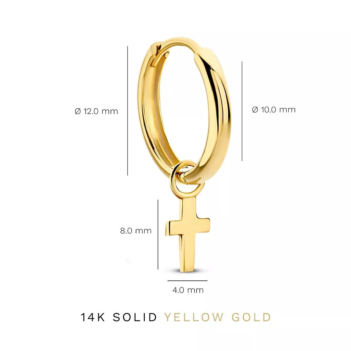 Thumbnail - Isabel Bernard Ohrringe - Monceau Solange 14 karat hoop earrings with cross - Gr. unisize - in Gold - für Damen