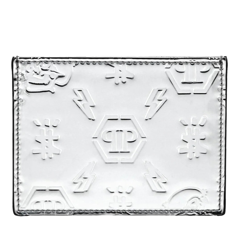 Philipp Plein Geldbörse Kartenetui Monogram silber