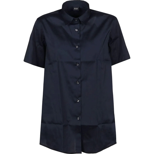 Fay Blusen Short Sleeve Shirt Blue blau