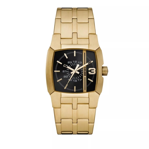 Diesel Cliffhanger Three-Hand Stainless Steel Watch Gold Quartz Horloge
