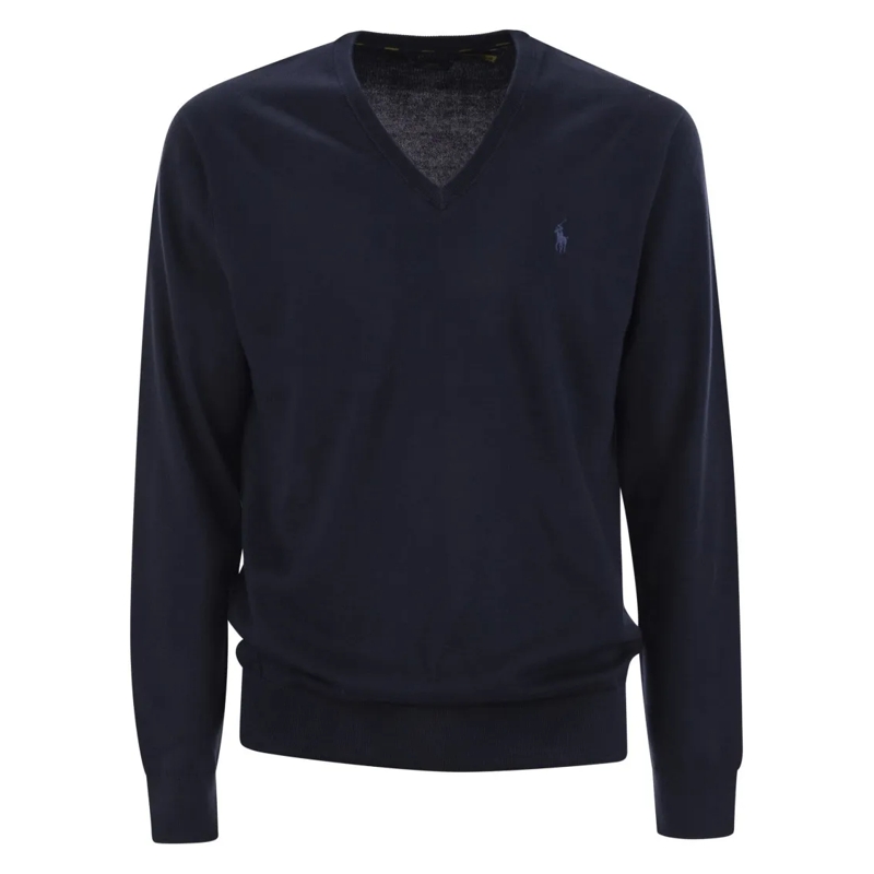 Polo Ralph Lauren Pull Slim-Fit Cotton Jersey With V-Neck Blue