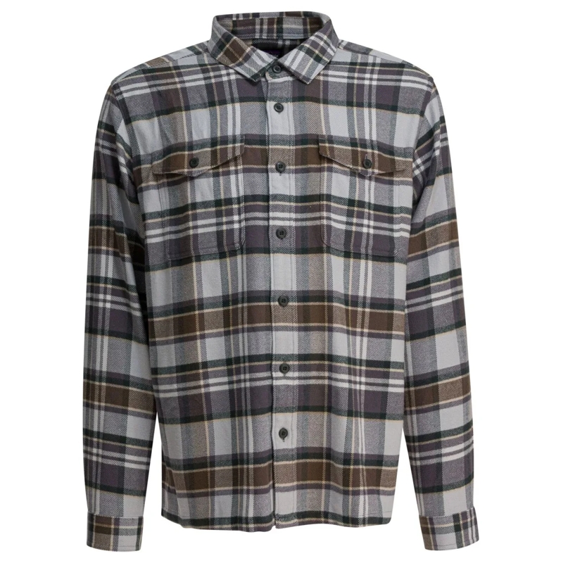 PATAGONIA Chemise Plaid Button-Up Shirt With Structured Collar And C Grey