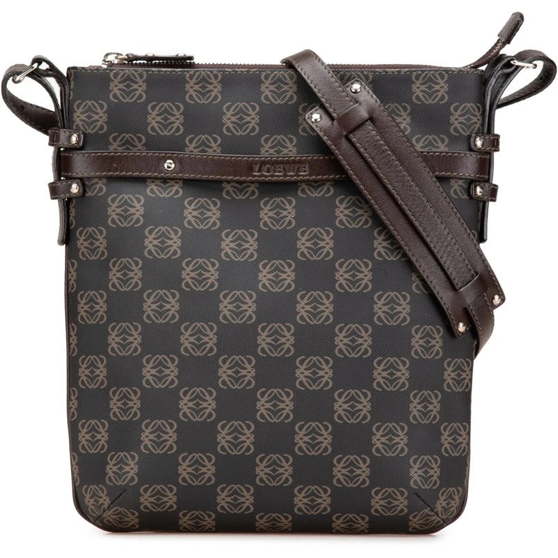 Loewe Schultertasche Anagram Coated Canvas Crossbody braun