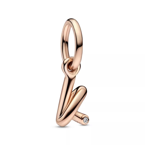 Pandora Letter k 14k rose gold-plated dangle with clear cubic zirconia Hänge