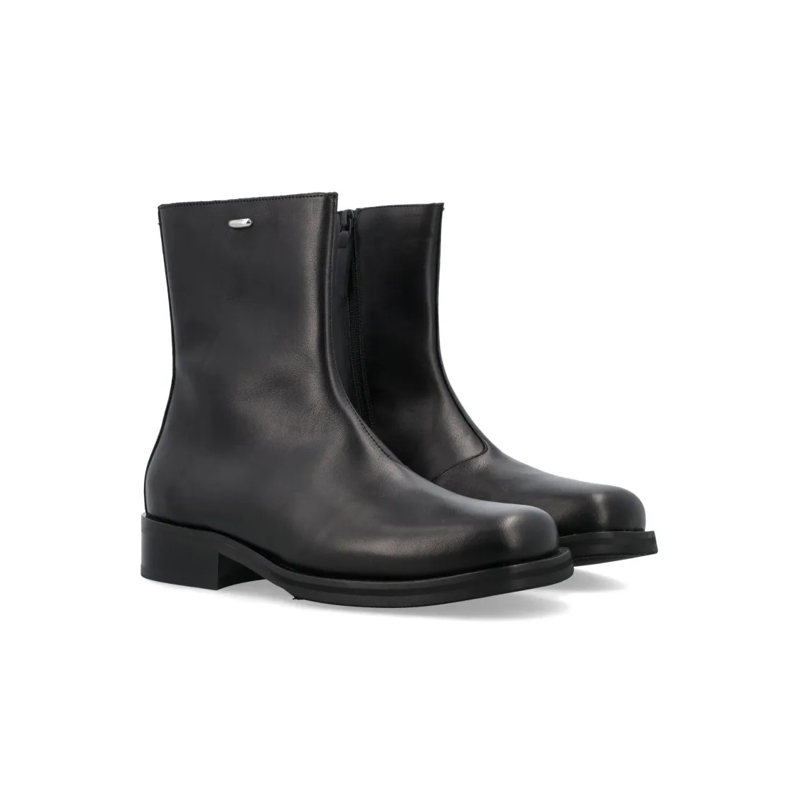 Our Legacy Stiefel Camion Leather Boots With Zip Black