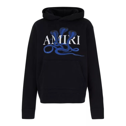 Amiri Black Hoodie With Snakes And Logo Lettering Print  Black 