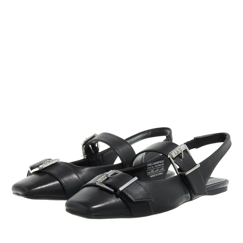 Karl Lagerfeld Ballerines Konnie Double Buckle Sling Black Lthr(Image 2)