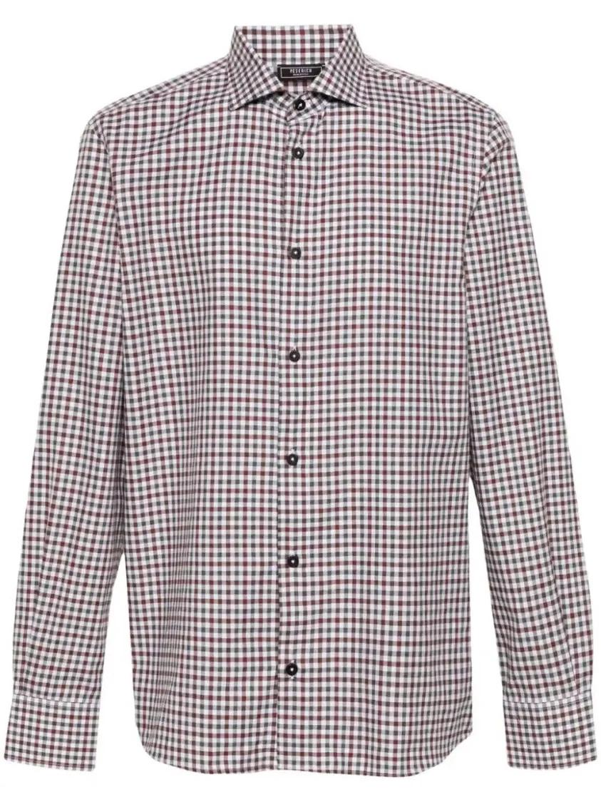 Thumbnail - Peserico - Gingham-Check Shirt - Größe 50 - bunt