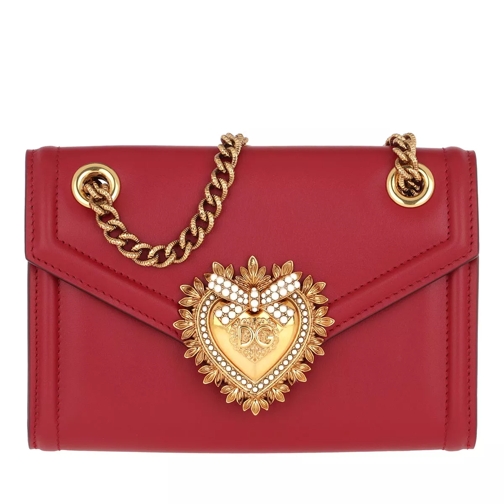 Dolce&Gabbana Devotion Wallet On Chain Leather Poppy Red Portemonnee Aan Een Ketting