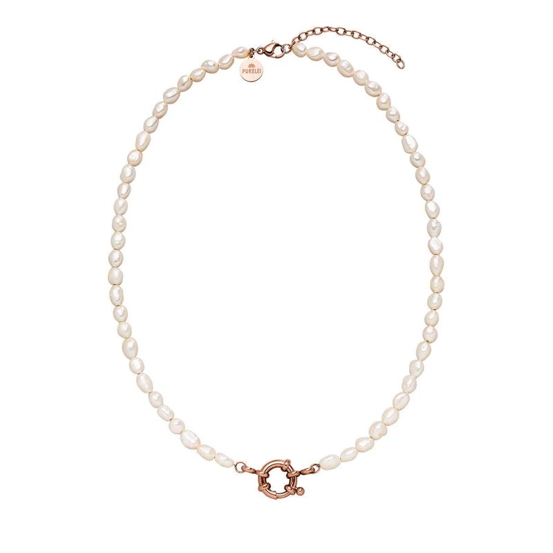 Purelei Mittellange Halskette Kette Pearl Charm rose