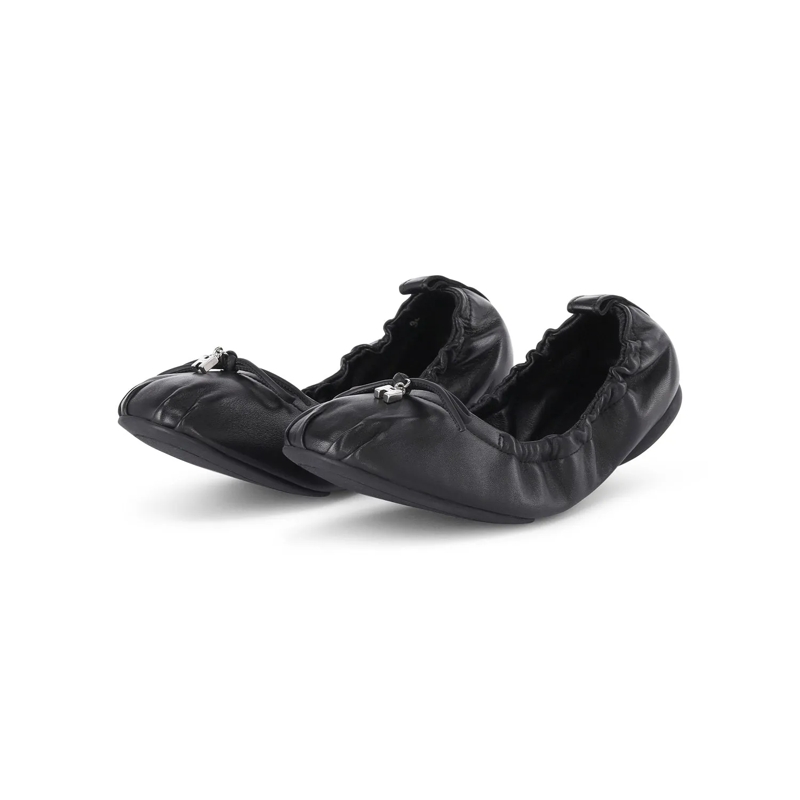Hogan Schnürschuhe Ballerinas aus Nappaleder schwarz