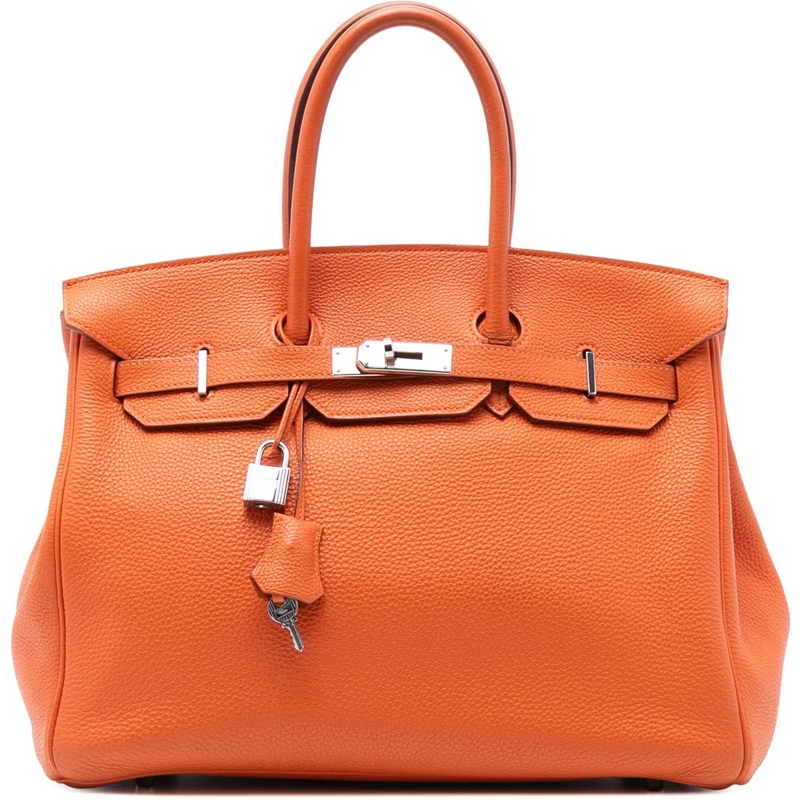 Hermès Tote Clemence Birkin Retourne 35 orange