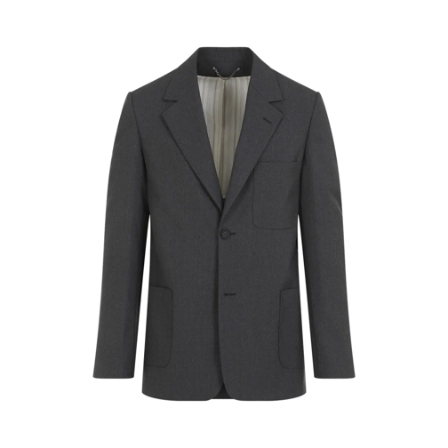 Golden Goose Anthracite Melange Grey Virgin Wool Decontructed J Grey Blazer