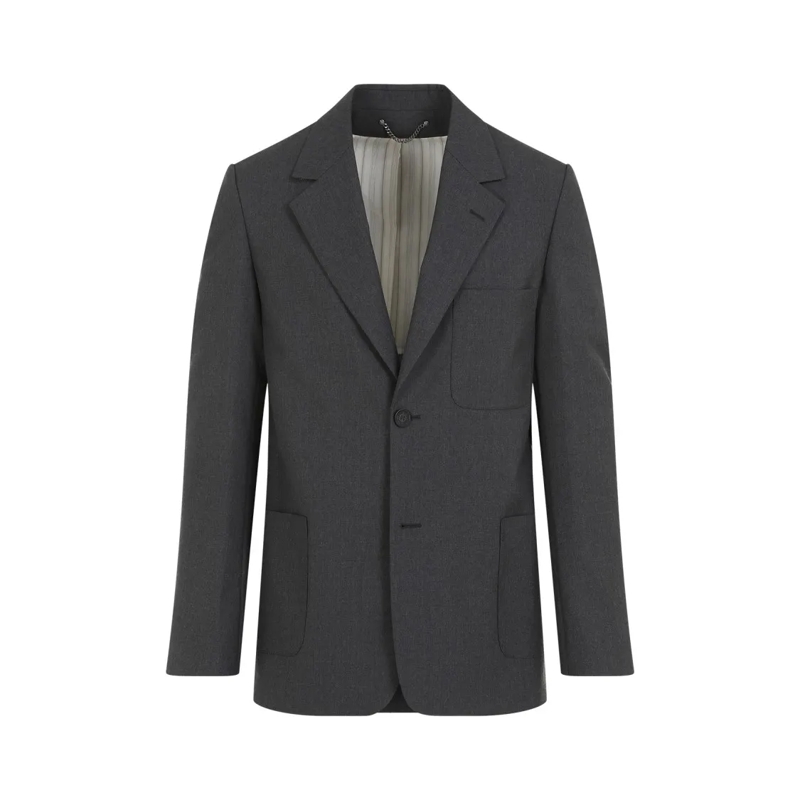 Golden Goose Blazer Anthracite Melange Grey Virgin Wool Decontructed J Grey