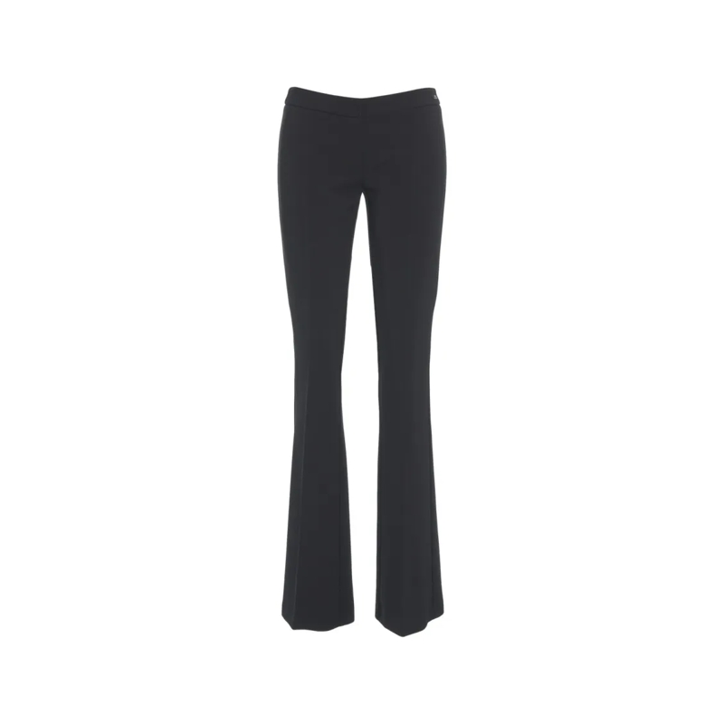 Elisabetta Franchi  Flared Wide-Leg Trousers With Streamlined Design Black