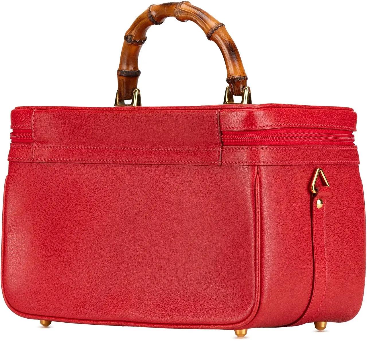Gucci Hobo bags Leather Bamboo Vanity Bag in rood