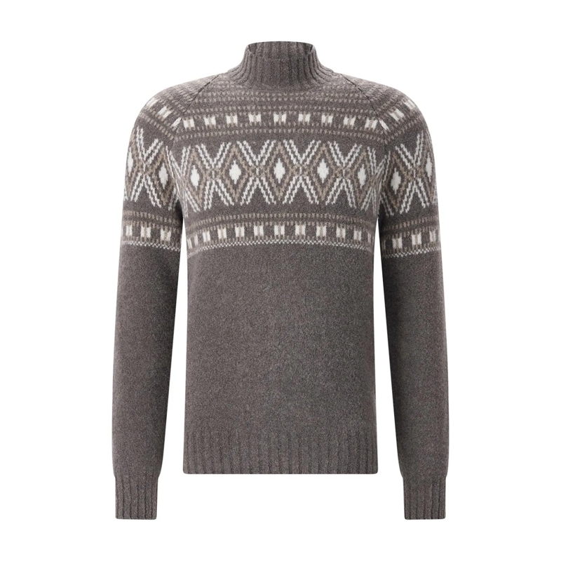 Gran Sasso Pull à col roulé Pullover aus Schurwolle-Mix braun(Image 4)
