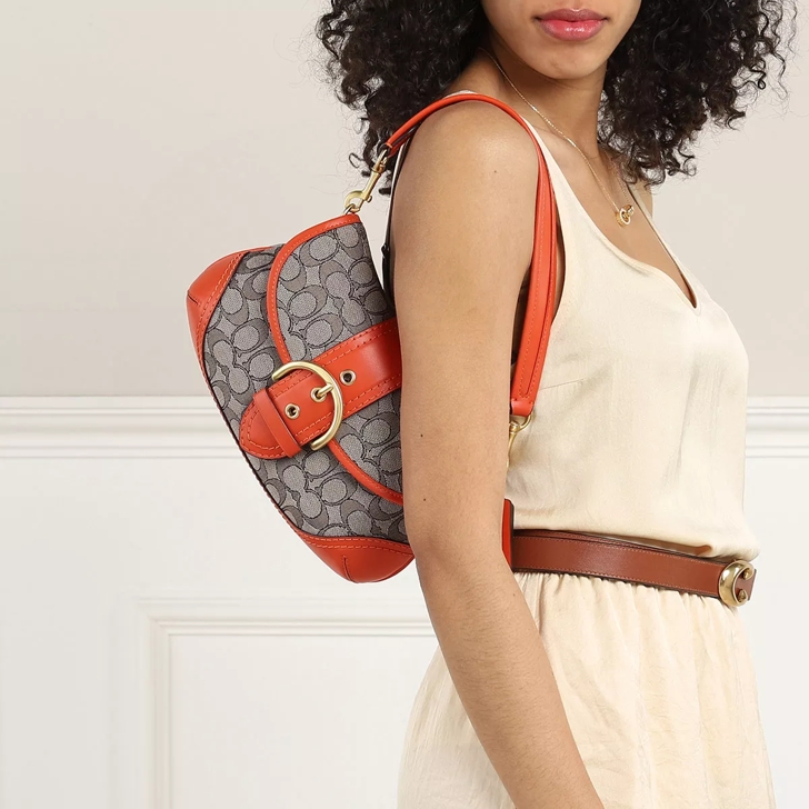 Coach Soho Signature Jacquard Shoulder Bag - Sun Orange