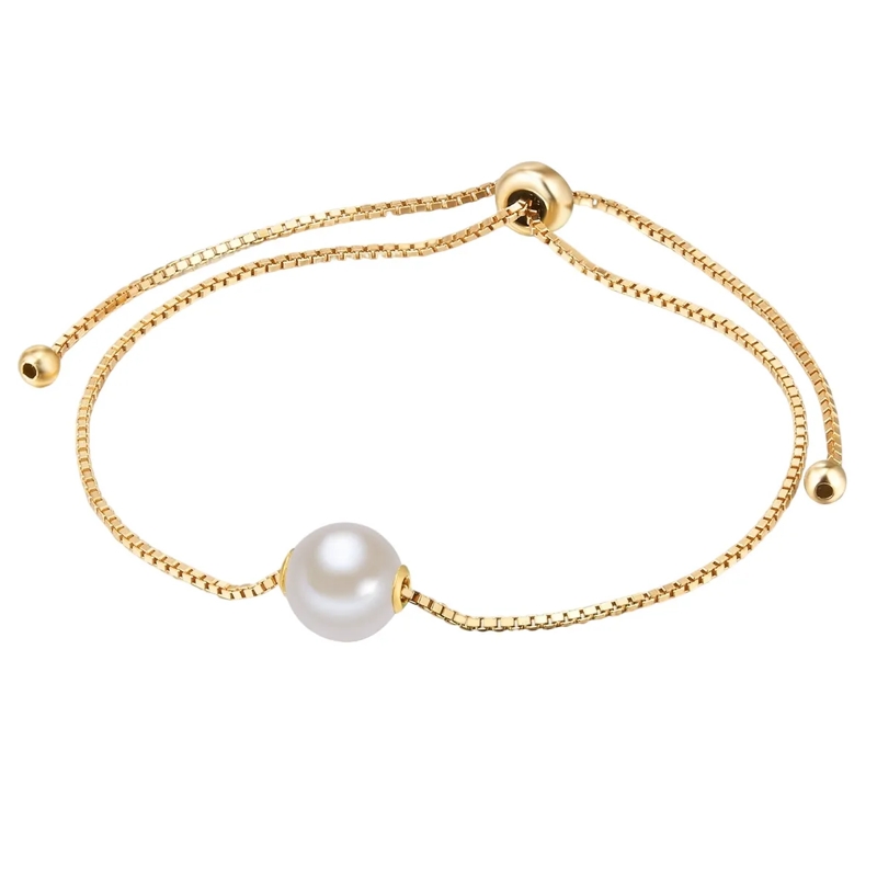 Valero Pearls Armband Sterling Silber Armband Süßwasser-Zuchtperle gold