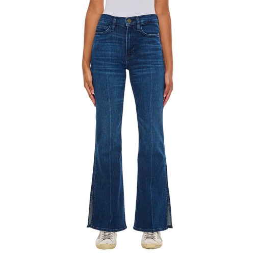 FRAME Le Easy Flare Released Fray Side Slit Blue Jeans