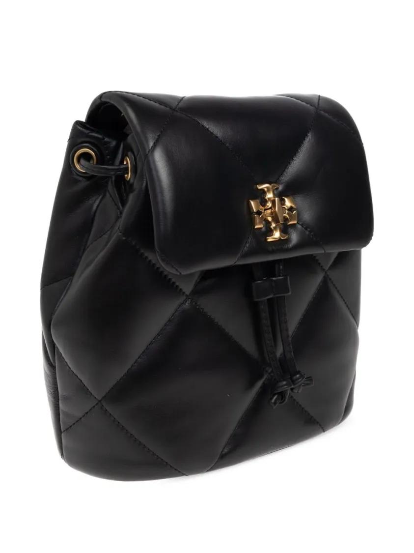 TORY BURCH Hobo bags Quilted Black Shoulder Bag With Chain-Link Straps in zwart