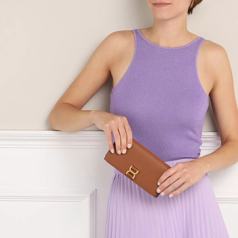 Chloé Kontinentalgeldbörse Open Fold Continental Wallet Brown(Image 2)