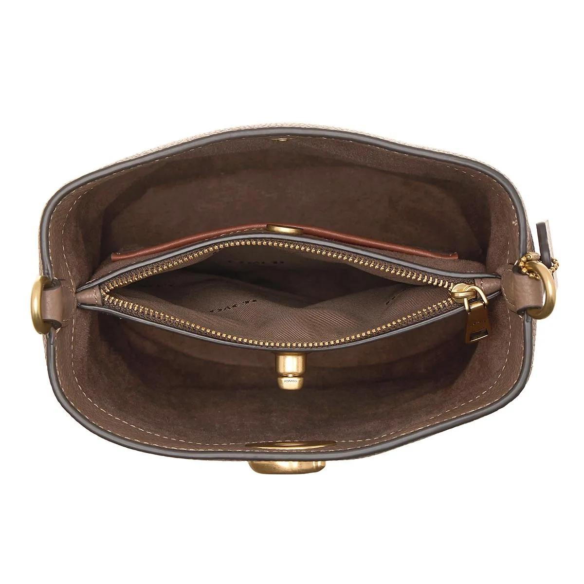 Coach Shoppers Polished Pebble Soft Willow 19 in bruin