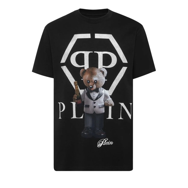 Philipp Plein T-Shirt T-Shirt Rundhalsausschnitt Ss Teddy schwarz