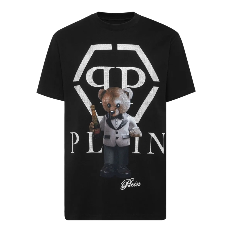Philipp Plein T-Shirt T-Shirt Rundhalsausschnitt Ss Teddy schwarz