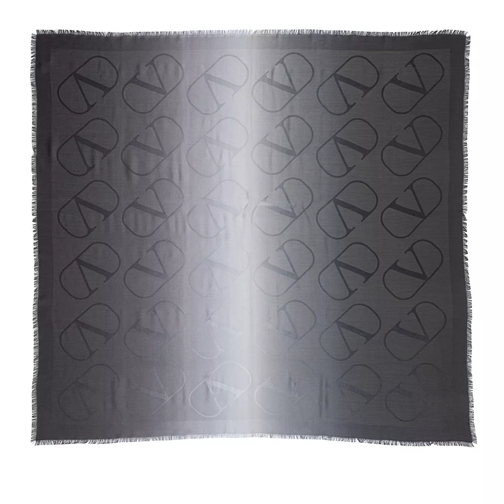 Valentino Garavani V Logo Signature Scarf Black/Grey Leichter Schal