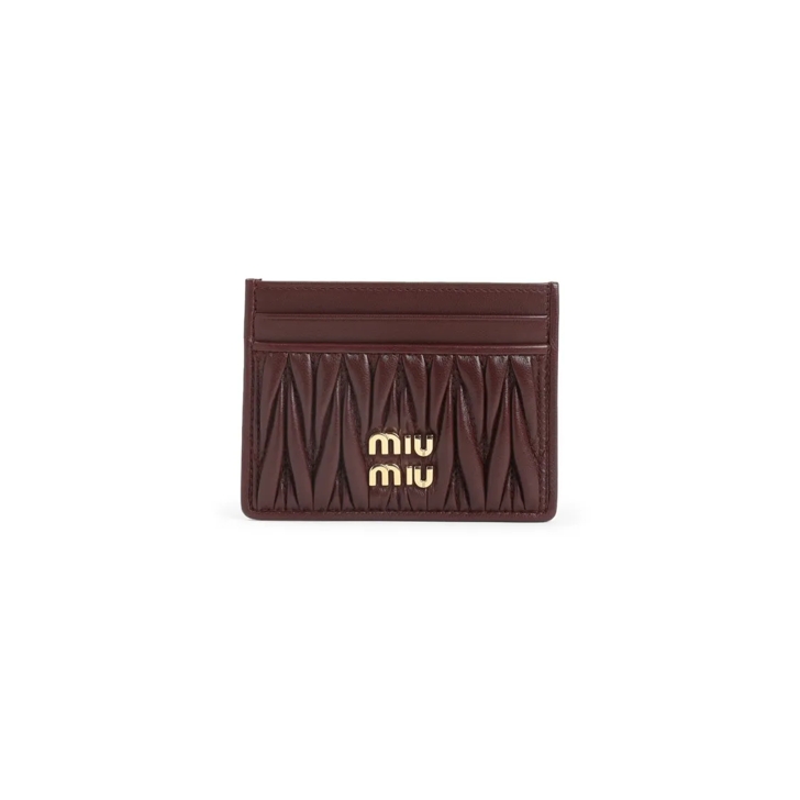 Miu Miu Bordeaux Lamb Leather Cardholder Burgundy Geldbörse